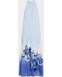 Kobi Halperin - Daelia Sequin Floral-Print Halter Maxi Dress - Lyst