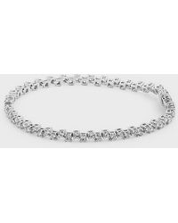Neiman Marcus - 18k White Gold 4-prong Round Diamond Zigzag Bracelet - Lyst