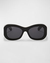 Off-White c/o Virgil Abloh - Pablo Logo Round Acetate Sunglasses - Lyst