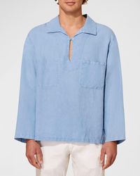 Vilebrequin - Garment-Dyed Linen Vareuse Shirt - Lyst