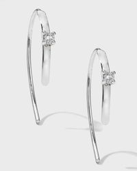 Lana Jewelry - Mini Flat Hooked On Hoop Earrings With Diamonds, 15mm - Lyst