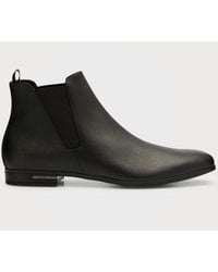 Prada - Saffiano Leather Chelsea Boots - Lyst