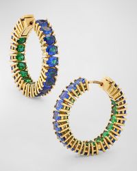 Goshwara - Limited Edition Sapphire And Tsavorite Faceted Hoop Earrings - Lyst