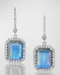 Sheryl Lowe - Labradorite And Diamond Drop Earrings - Lyst