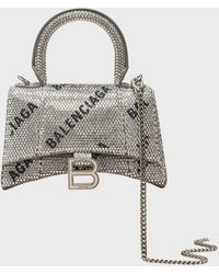 Balenciaga - Hourglass Xs Logo Embellished Top-handle Bag - Lyst