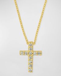 Roberto Coin - 18k Small Diamond Cross Pendant Necklace - Lyst