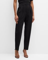 The Row - Corby Pleated Straight-Leg Wool Pants - Lyst