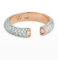 WALTERS FAITH - Thoby Rose Gold Tubular Open Band Ring With Diamond Ends - Lyst