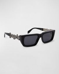 Palm Angels - Milford Acetate & Metal Rectangle Sunglasses - Lyst