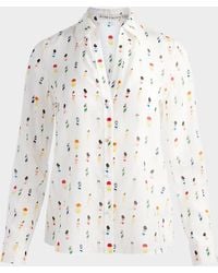 Alice + Olivia - Eloise Button-Front Blouse - Lyst