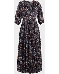 Apiece Apart - Santa Cecilia Tiered Viscose Sateen Maxi Dress - Lyst