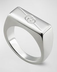 Gucci - Tag Ring Chevalier, 7.5mm Silver - Lyst