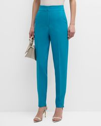 Emporio Armani - High-Rise Tapered Trousers - Lyst