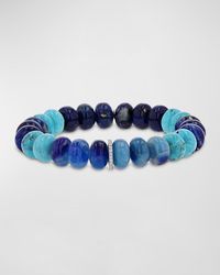Sheryl Lowe - Afghanite And 10Mm Mixed Bead Bracelet With 1 Pave Diamond Rondelle - Lyst