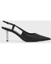 Givenchy - Strass G Cube-Heel Slingback Pumps - Lyst