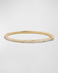David Yurman - Stax 18k Gold Faceted Bracelet With Diamonds, Size M - Lyst