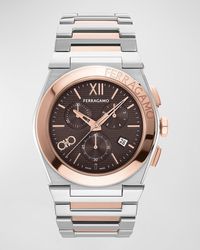 Ferragamo - Vega Chrono Two-Tone Bracelet Watch, 42Mm - Lyst