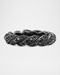 David Yurman - Sculpted Cable Flex Band Ring With Diamonds - Lyst