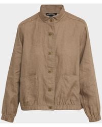 Eileen Fisher - Button-Front Organic Linen Jacket - Lyst