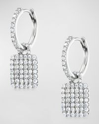 Sheryl Lowe - Pave Diamond Shield On Huggie Earrings - Lyst