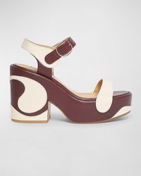 Gabriela Hearst - Iris Bicolor Swirl Platform Sandals - Lyst