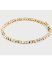 Neiman Marcus - 18k Yellow Gold Gh/si Diamond 4-prong Bracelet, 7"l - Lyst