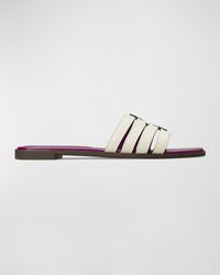 Tory Burch - Ines Caged Leather Flat Slide Sandals - Lyst
