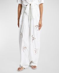 Isabel Marant - Hectorina Broderie Anglaise Wide-Leg Pull-On Pants - Lyst