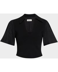 Jonathan Simkhai - Lizzie Short-Sleeve Combo Top - Lyst