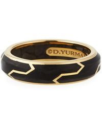 David Yurman Men's 18k-gold/forged Carbon Band Ring - Metallic