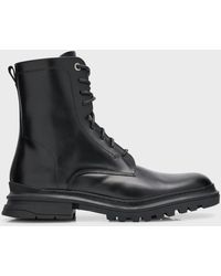 Aquatalia - Edmundo Weatherproof Leather Zip Combat Boots - Lyst