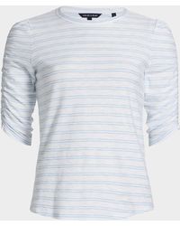 Veronica Beard - Waldorf Stripe Ruched-Sleeve Tee - Lyst