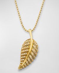 Jennifer Meyer - Small Diamond Leaf Necklace - Lyst