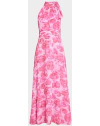 Sachin & Babi - Kayla Floral-Print Chiffon Halter Gown - Lyst