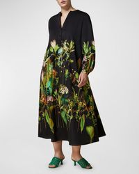 Marina Rinaldi - Plus Size Garbata Floral-Print Midi Shirtdress - Lyst