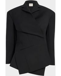 KHAITE - Palto Wrap Blazer Jacket - Lyst