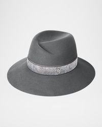 Maison Michel - Virginie Fairy Dust Wool Felt Fedora Hat - Lyst