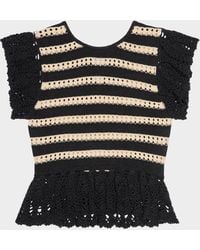 Rails - Coen Stripe Cotton-Crochet Top - Lyst