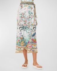 Camilla - Plumes And Parterres Long Draped Sarong Coverup - Lyst