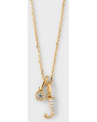 Frederic Sage - 18k Yellow Gold Diamond Initial Pendant Necklace, J - Lyst