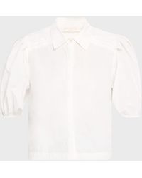 Ramy Brook - Valeria Puff-Sleeve Cotton Shirt - Lyst