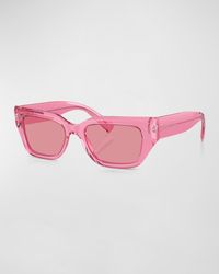 Dolce & Gabbana - Sharp Mirrored Acetate & Plastic Cat-Eye Sunglasses - Lyst