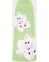 LEO LIN - Clementine Floral-Print Maxi Skirt - Lyst