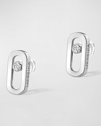 Messika - Move Uno 18k White Gold Stud Earrings - Lyst