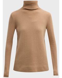 Neiman Marcus - Cashmere Basic Turtleneck Top - Lyst