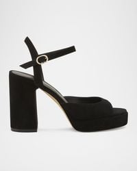 Stuart Weitzman - Dayna Ii Suede Ankle-Strap Platform Sandals - Lyst