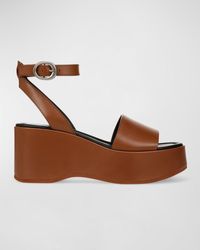 Vince - Phillipa Leather Ankle-Strap Platform Sandals - Lyst