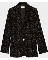 Zadig & Voltaire - Valse Glitter Dots Velvet Blazer - Lyst