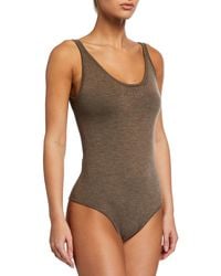 Burberry Logo-detail Technical Cashmere Bodysuit - Brown