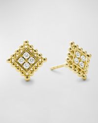 Lagos - Covet 18k Gold 11mm Pave Diamond Stud Earrings - Lyst